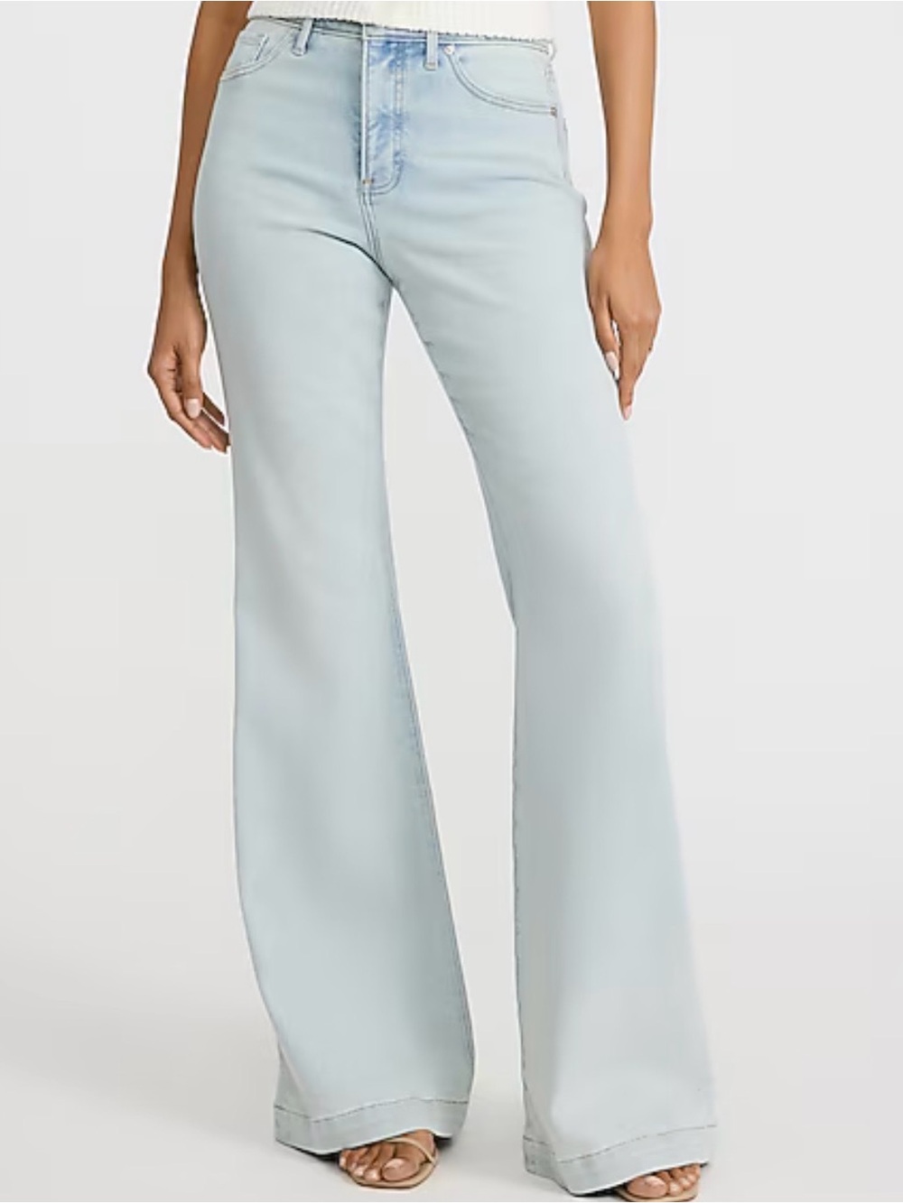 Express 70s Flare Mid rise Jeans Light Wash Stretch denim Women’s S (2-4) NWT